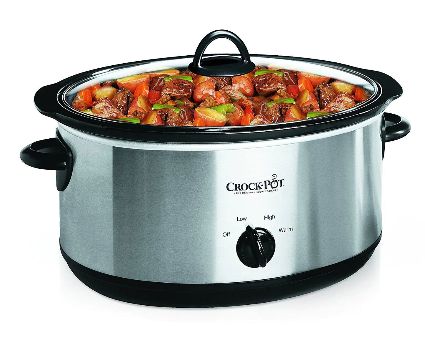 Crock - Pot 7 Quart Oval Manual Slow Cooker Stainless Steel (SCV700 - S - BR) Versatile Cookware for Large Families or Entertaining - AZ Depot Express
