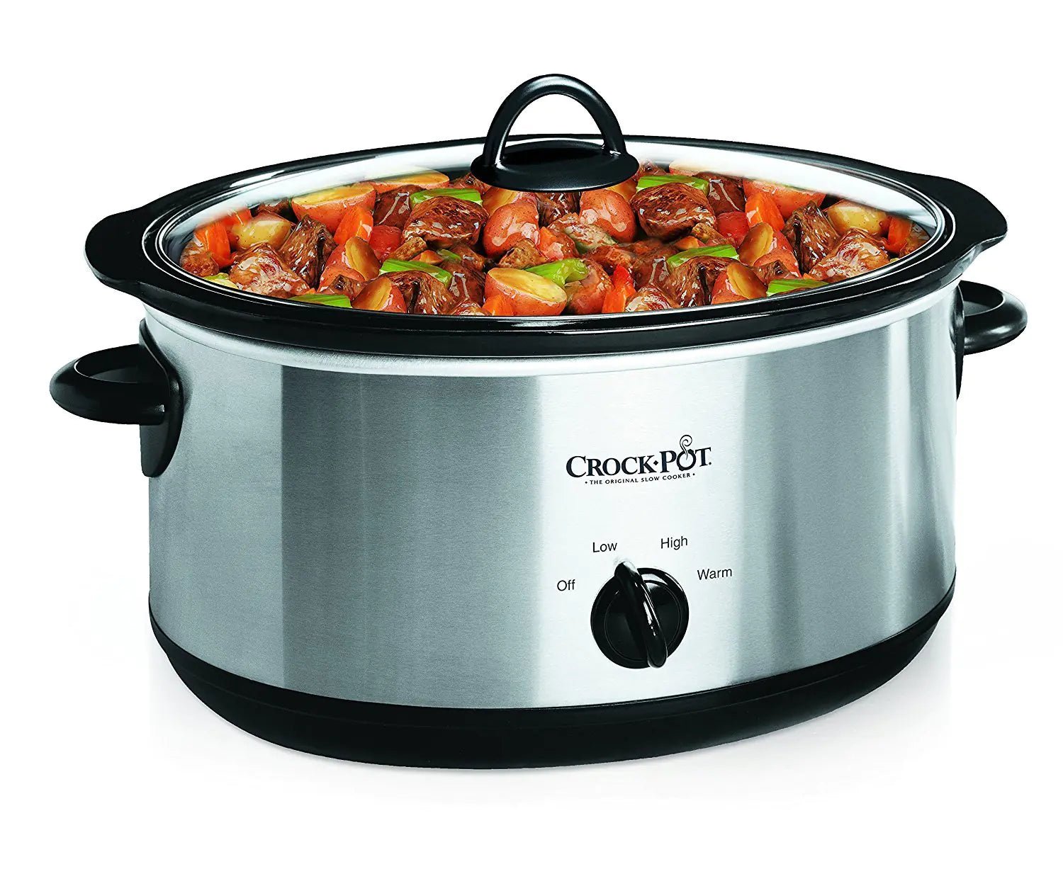 Crock - Pot 7 Quart Oval Manual Slow Cooker Stainless Steel (SCV700 - S - BR) Versatile Cookware for Large Families or Entertaining - AZ Depot Express