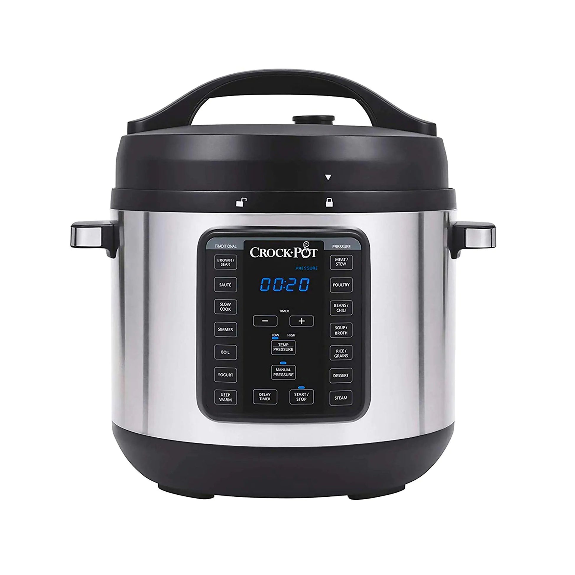 Crock - pot 8 - Quart Multi - Use XL Express Crock Programmable Slow Cooker with Manual Pressure Boil & Simmer with Extra Sealing Gasket Stainless Steel - AZ Depot Express