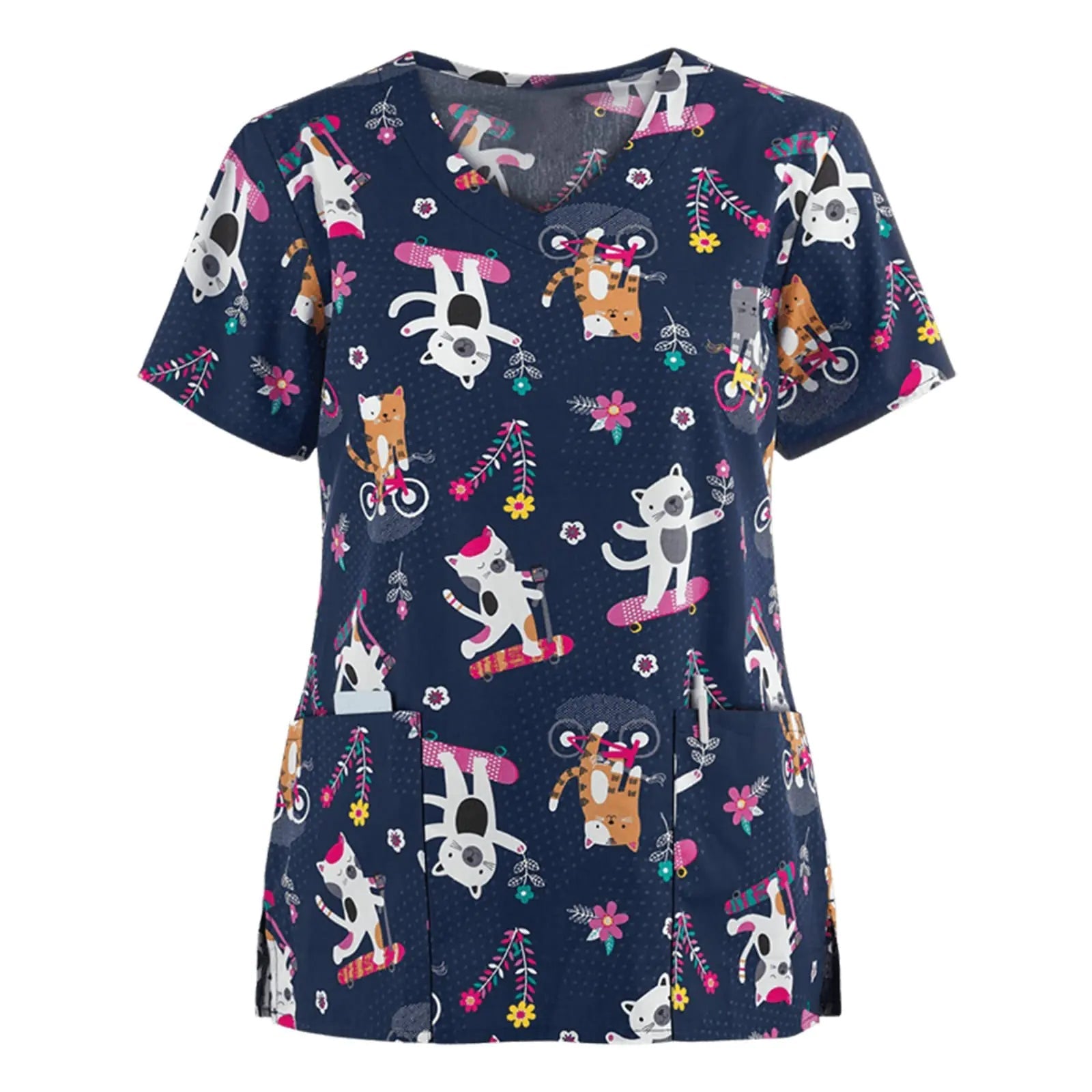 Cute Scrub Tops for Women Scrub Uniforms for Women White Scrub Tops for Women Stretch Scrub Tops for Women - AZ Depot Express