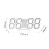 Digital 3D LED Big Wall Desk Alarm Clock Snooze 12/24 Hours Auto Brightness USB - AZ Depot Express