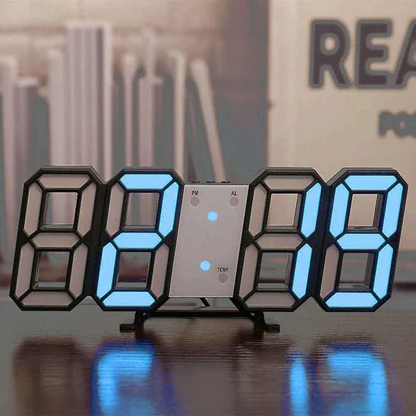 Digital 3D LED Big Wall Desk Alarm Clock Snooze 12/24 Hours Auto Brightness USB - AZ Depot Express