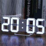 Digital 3D LED Big Wall Desk Alarm Clock Snooze 12/24 Hours Auto Brightness USB - AZ Depot Express