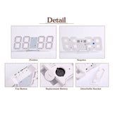 Digital 3D LED Big Wall Desk Alarm Clock Snooze 12/24 Hours Auto Brightness USB - AZ Depot Express