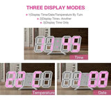 Digital 3D LED Big Wall Desk Alarm Clock Snooze 12/24 Hours Auto Brightness USB - AZ Depot Express