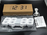 Digital 3D LED Big Wall Desk Alarm Clock Snooze 12/24 Hours Auto Brightness USB - AZ Depot Express