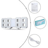 Digital 3D LED Big Wall Desk Alarm Clock Snooze 12/24 Hours Auto Brightness USB - AZ Depot Express