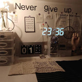 Digital 3D LED Big Wall Desk Alarm Clock Snooze 12/24 Hours Auto Brightness USB - AZ Depot Express