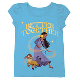 Disney Girls Wish Movie Asha Star & Valentino Short Sleeve T-Shirt - Sizes 2 - 16 Turquoise - AZ Depot Express