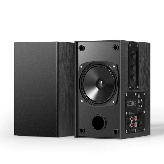 Elimavi 30W X 2 Powered Bookshelf Speakers - 3.5 - RCA Input for Turntable TV PC Record Player Speakers with 4 Inch Woofer & Wall Mounted - AZ Depot Express