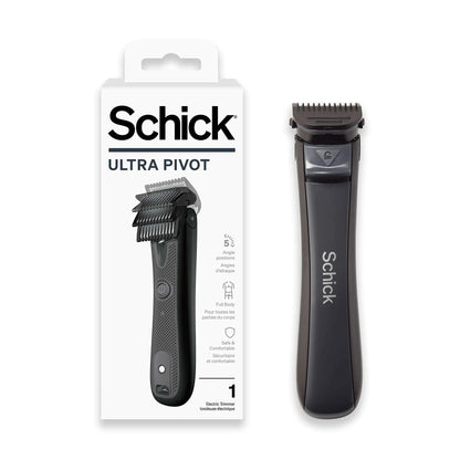 Schick Ultra Pivot Body Trimmer for Men | Manscaping Electric Shaver for Men Body Hair Trimmer for Men Pubic Hair Trimmer for Men Body Groomer for Men