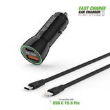 Esoulk Black 18W PD Charger &amp; USB - A 3ft C To iPhone Cable - AZ Depot Express