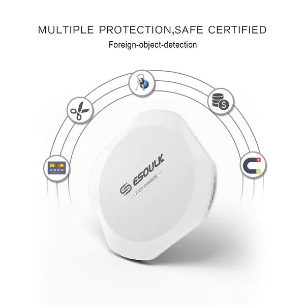 Esoulk QI Certified 10W Wireless Charging Fast Charger Pad