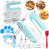 Hand Mixer Electric Handheld 5 - Speed Handheld Mixer 380W Electric Mixer with Stainless Steel Whisk Beater Attachments Snap - On Storage Case Measuring Cups Kitchen Cake Mixers for Baking Supplies - AZ Depot Express