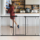 HEMRORO Extra Wide Baby Gate for Doorways & Stairs 66.5 - 75.8" 30" Tall Easy Install Pressure Mounted Dog Gate with 3 Configurable Extensions for The House Indoor Easy Walk Thru Safety Gate for Pet - AZ Depot Express