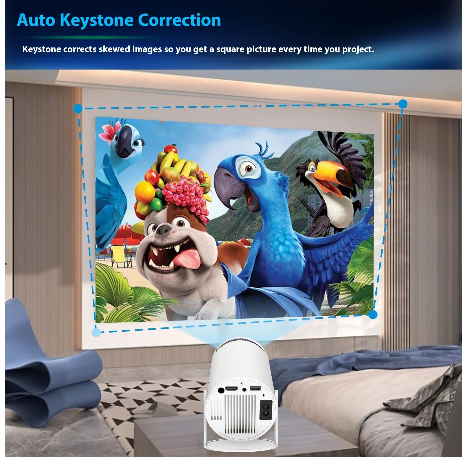 HY300 Pro Projector Home Theater Entertainment Portable Small Projector - AZ Depot Express