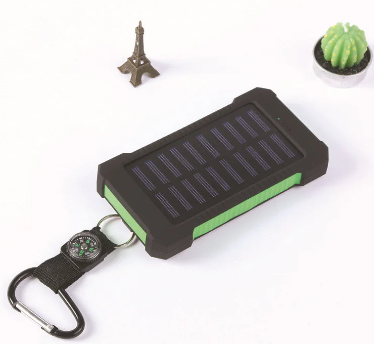 Outdoor Waterproof Compass Solar Power Bank 10000mAh