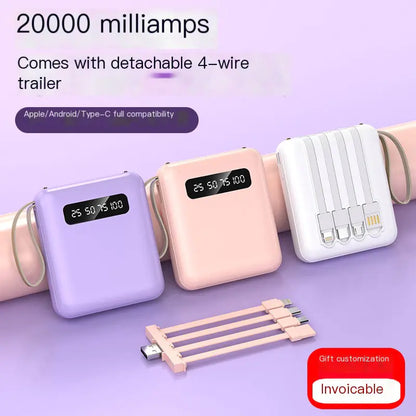 Mini Portable Power Bank 20000mAh with Cable
