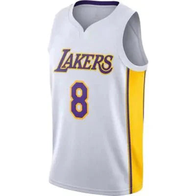 Lakers Kobe Bryant Jersey in yellow and purple polyester basketball uniform with numbers 8 and 24