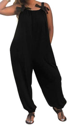 LAMISSCHE Black Jumpsuit For Women Dressy Overalls For Women Loose Fit Plus Size Jumpsuits For Women(Black2XL) - AZ Depot Express