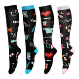 LEOSTEP Compression Socks for Women & Men Circulation Long Stockings Support for Nurses Pregnant Hiking Riding Running - AZ Depot Express