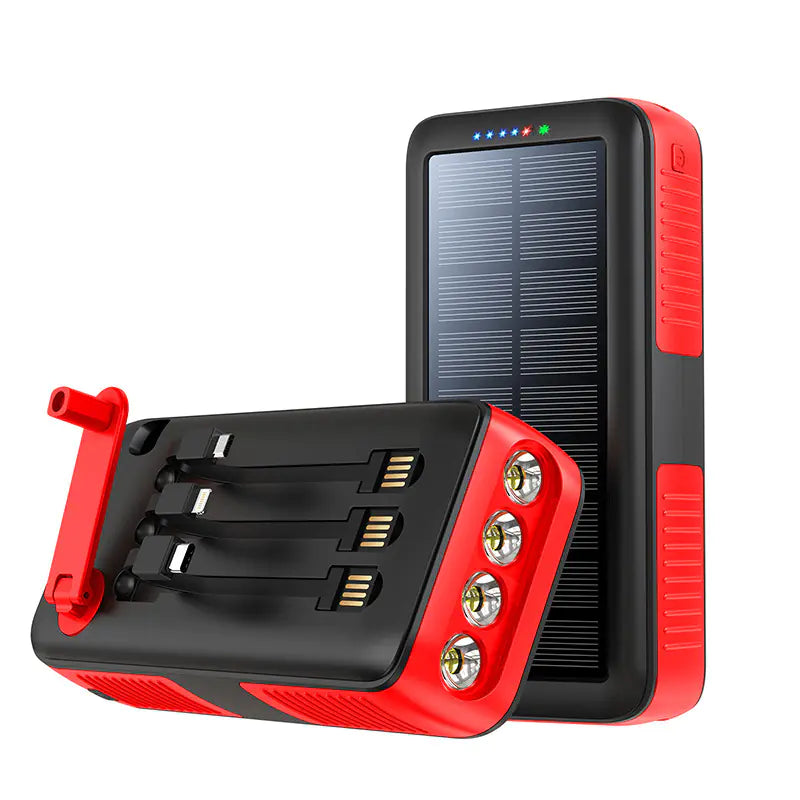 Outdoor Portable 50000mAh Solar Power Bank with Cable