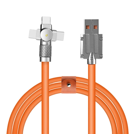 LIULANZ Type - C Cable180°Rotating Fast Charging 5FT with Cable Straps Type C to A Cable USB Long Charger Cord for Samsung Galaxy S9 S8 Note 9/8 Plus Google Pixel Moto Z2 (Rotate - 5FT - Orange) - AZ Depot Express