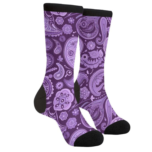 Mens Paisley Flowers Novelty Socks Fun Casual Socks Funny Socks Crazy Socks - AZ Depot Express