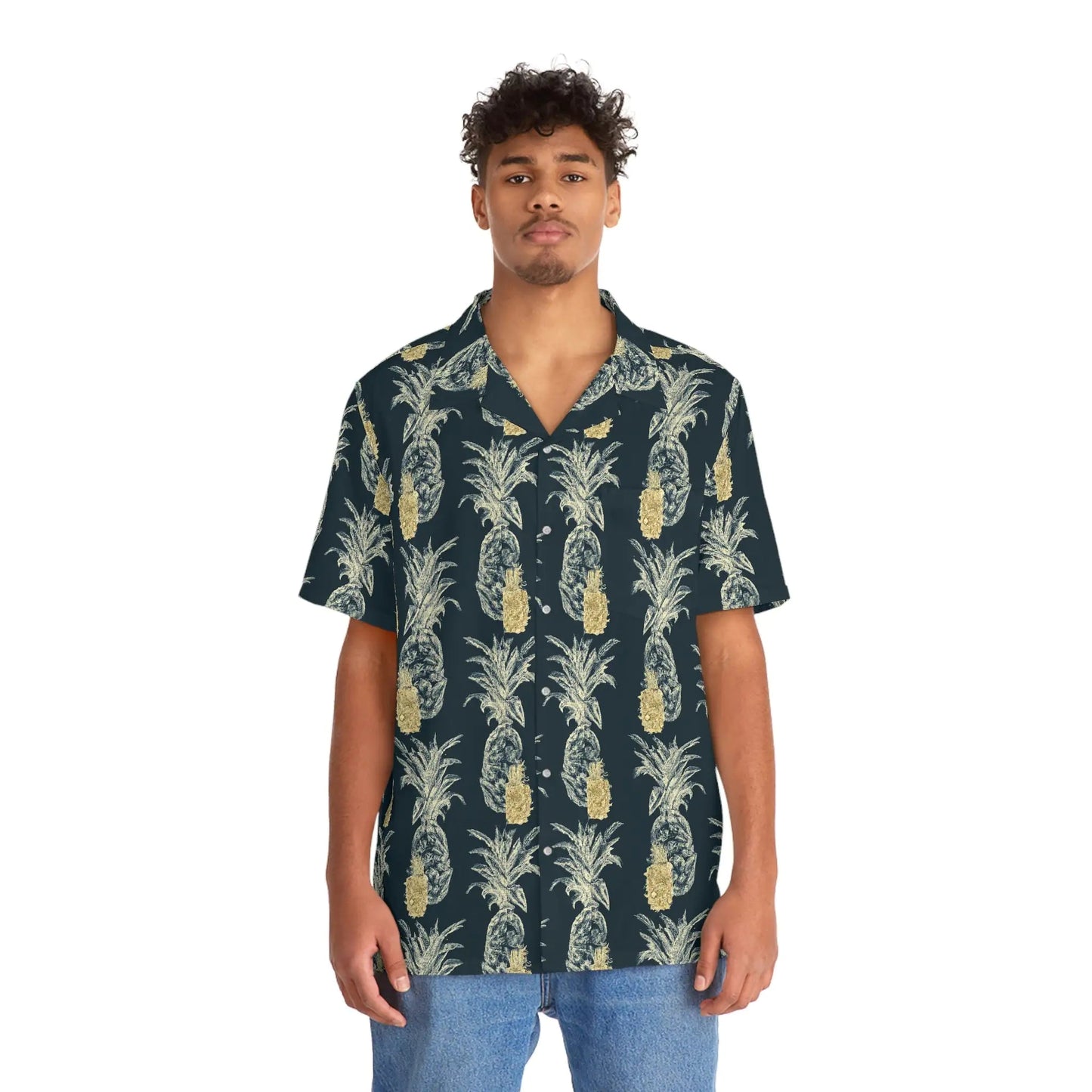 Men's Vintage Pineapple Hawaiian Shirt - AZ Depot Express
