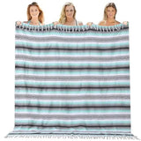 Mexican Throw Blanket Lightweight Serape Outdoor Blanket Extra Large Picnic Blanket Camping Blanket Beach Blanket Turkish Towel Sandproof Honeymoon Gift Fast Dry XL Compact Tent Gadgets 60" x 78" Mint - AZ Depot Express