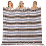 Mexican Throw Blanket Lightweight Serape Outdoor Blanket Extra Large Picnic Blanket Camping Blanket Beach Blanket Turkish Towel Sandproof Honeymoon Gift Fast Dry XL Compact Tent Gadgets 60" x 78" Mint - AZ Depot Express