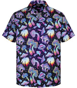 MIKENKO Mushroom Hawaiian Shirt for Men Funny Button Down Shirt Men Summer Magic Short Sleeve Button Up Shirts for Men - AZ Depot Express