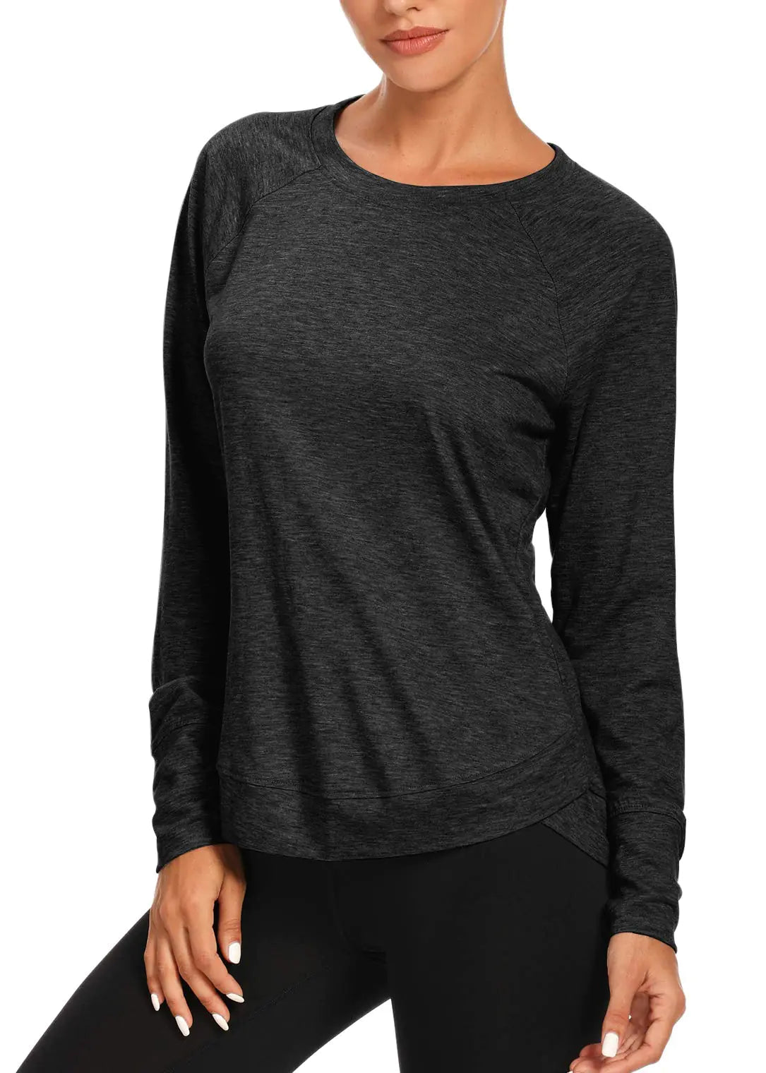 Muzniuer Long Sleeve Workout Tops for Women for Women Long Sleeve Yoga Shirts for Women Yoga Sports Running Shirt Workout Tops for Women Darkgray - 1 XL - AZ Depot Express