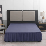 Navy Blue Bed Skirt King Size - Ruffled Split Corner Bed Skirt with 12 Inch Drop - AZ Depot Express