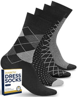 Pembrook Diabetic Dress Socks for Men - 4 Pairs Odor Free Thin Diabetic Socks for Men Work | Thin Socks Men - AZ Depot Express