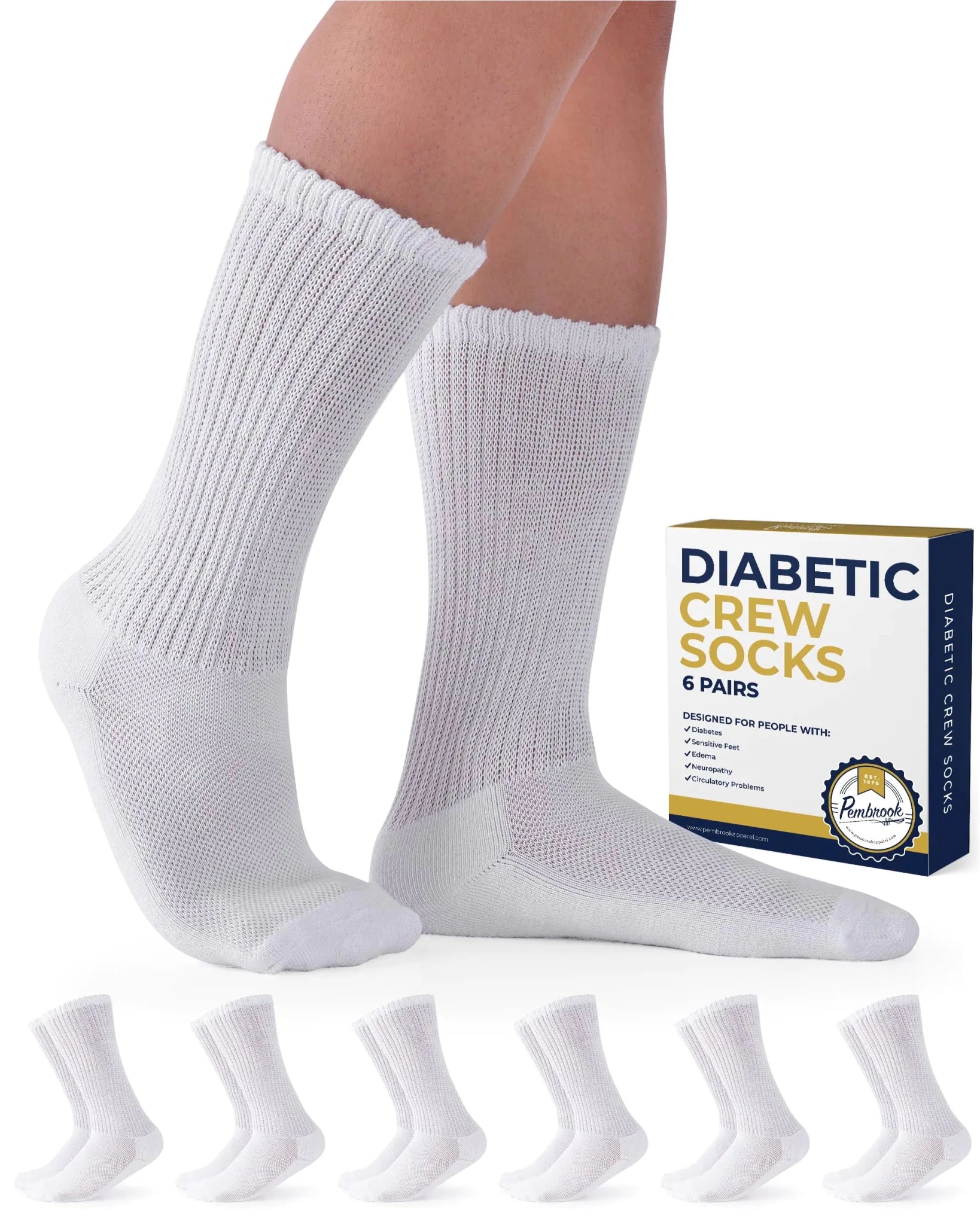 Pembrook Diabetic Socks for Men and Women - Non Binding Socks Women | Neuropathy Socks for Men and Neuropathy Socks for Women | Edema Socks for Diabetics Women | Diabetic socks Women - AZ Depot Express