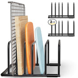 SAGLAU Heavy - Duty 5 - Slot Cutting Board Organizer Rack Space - Saving Kitchen Storage for Cutting Boards Bakeware and Cookie Sheets - AZ Depot Express