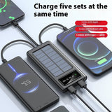 Solar Power Bank with Built - in Four Cables, 20000mAh Portable Charger for Mobile Phones - AZ Depot Express