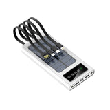 Solar Power Bank with Built - in Four Cables, 20000mAh Portable Charger for Mobile Phones - AZ Depot Express