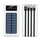 Solar Power Bank with Built - in Four Cables, 20000mAh Portable Charger for Mobile Phones - AZ Depot Express