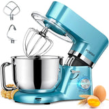 Stand Mixer POWWA 7.5 QT Electric Mixer 6+P Speed 660W Household Tilt - Head Kitchen Food Mixers with Whisk Dough Hook Mixing Beater & Splash Guard for Baking Cake Cookie Kneading (Blue) - AZ Depot Express