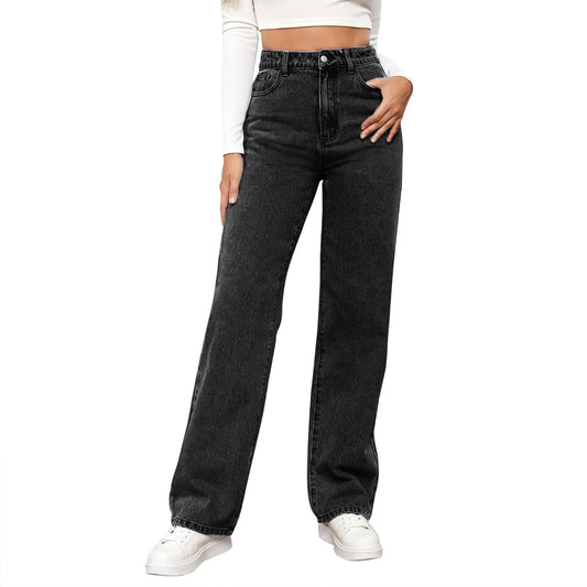 Stretchy Jeans for Women Stretchy Jeans for Women Trendy Jeans for Women 2026 High Waist Jeans Jeans for Women Stretchy Stretch Wide Leg Jeans for Women Curvy Jeans(SmallBlack) - AZ Depot Express