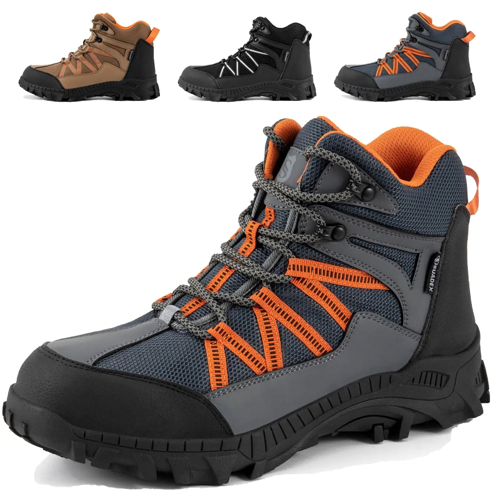 SUADEX Steel Toe Boots for Men Work Construction Boots Composite Toe Work Boots for Men Indestructible Steel Toe Safety Work Boots for Men 11.5 Women/10 Men - AZ Depot Express