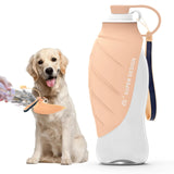SUPERDESIGN Dog Water Bottle Portable Dog Water Bottle for Small to Large Dogs Leak Proof Dog Travel Water Bottle Large Leaf Travel Water Bowl for Dogs and Dog Walking Accessories (19.6OZ Pink) - AZ Depot Express
