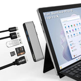 Surface Pro 11 USB Hub Surface Pro 9 USB Hub Docking Station with 4K HDMI USB - C Thunderbolt 4(8K Video+Data+100W PD) USB 3.0 * 2 SD TF Card Slot USB C Hub for Surface Pro 11/Pro 10/Pro 9/Pro X - AZ Depot Express
