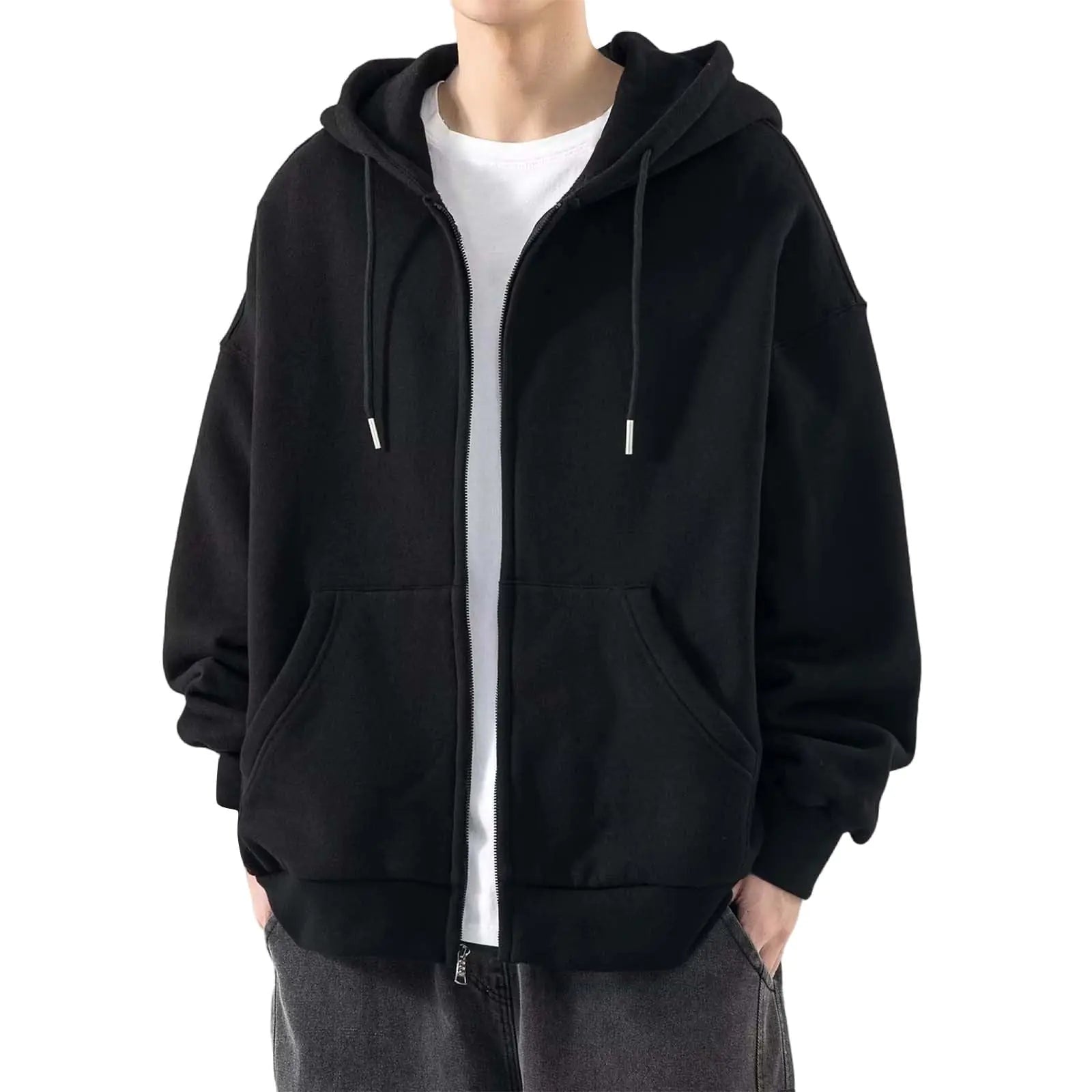 Sweatshirt Men Zip Hoodie Mens Thermal Zipper Hoodies For Men Teen Gifts For Boys Things Men Need Today Of The Day Hoodies For Men Work Hoodies For Men Zip Plain Black Hoodie - AZ Depot Express