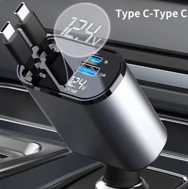 USB - C Retractable Car Charger - AZ Depot Express