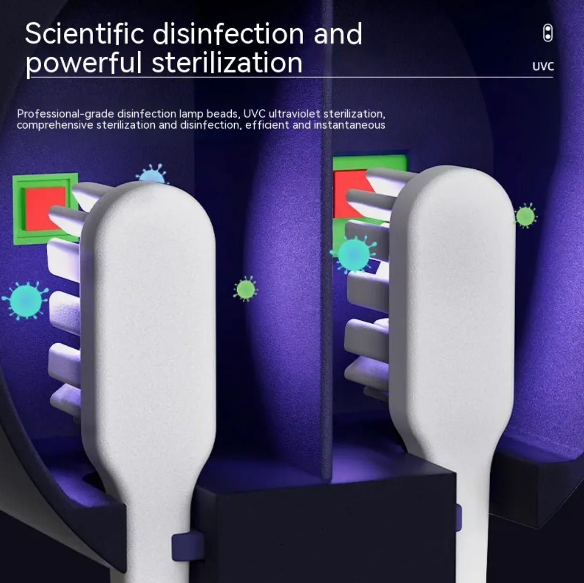 UV Toothbrush Sanitizer & Holder - Rechargeable Germ Eliminator - AZ Depot Express
