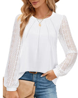 VALOLIA White Blouse for Women Dressy Tops for Women Work Shirts for Women Blouses for Women Business Casual White X - Large - AZ Depot Express