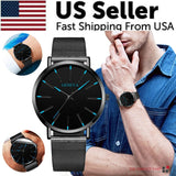 Waterproof Men's Watch Stainless Steel Quartz Luminous Classic Watches Business - AZ Depot Express
